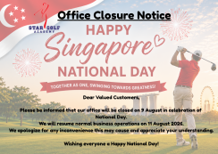 Dear Valued Customers, Please be informed that our office will be closed on 9 August in celebration of National Day. We will resume normal business operations on 11 AUGUST at 12pm. We apologize for any inconvenience this may cause and appreciate your understanding. Wishing everyone a Happy National Day!